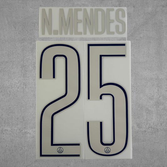 Flocage Officiel - PSG, MENDES, 2024/25, Fourth LDC