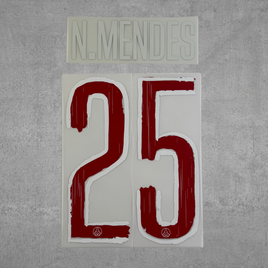 Flocage Officiel - PSG, MENDES, 2024/25, Home LDC